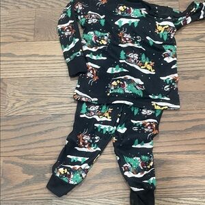 Kids Black Pajamas with Mickey Print